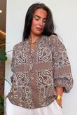 Ole Bubble Cotton Bandana Laurie Blouse Earth